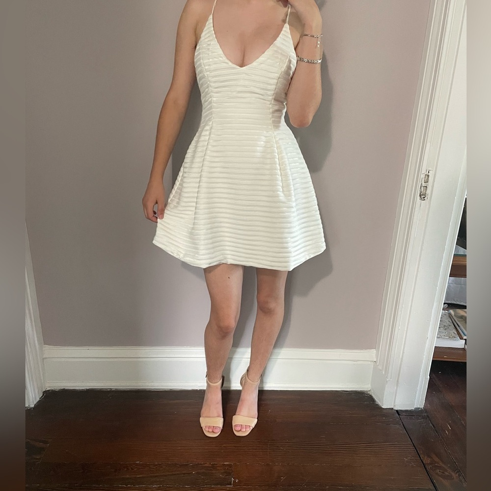 White striped mini dress
